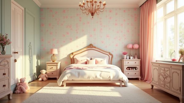 Transformez la chambre de votre fille avec du papier peint princesse